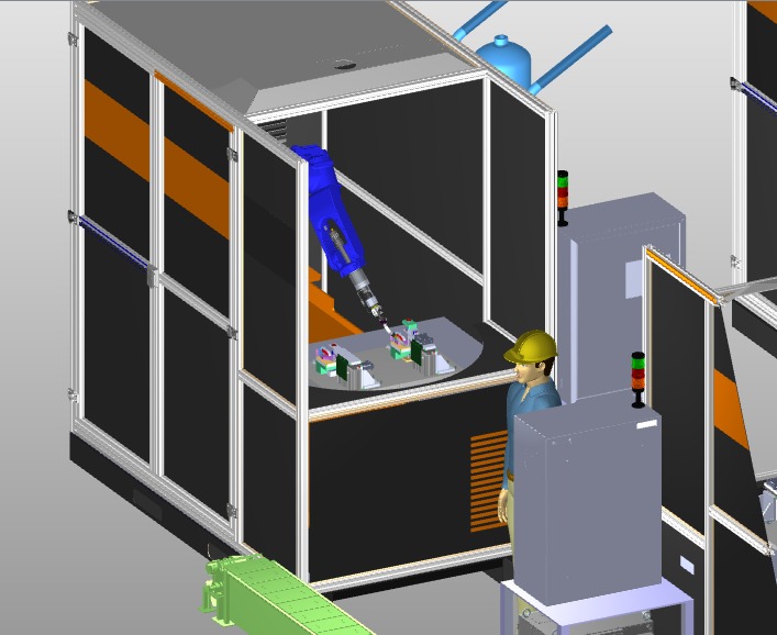 Процесс роботизированной лазерной сварки на производстве 