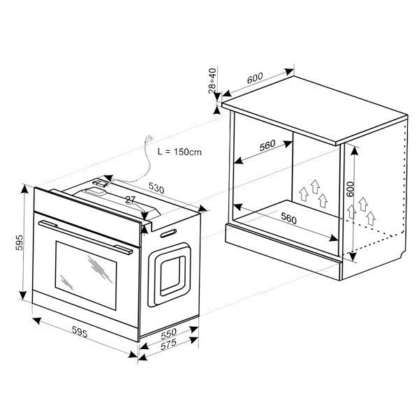 Размеры духового шкафа ханса встроенного